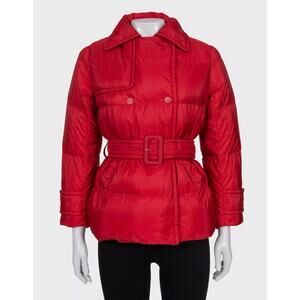 Prada Red Fitted Down Jacket Winter Coat Sz 38/XS